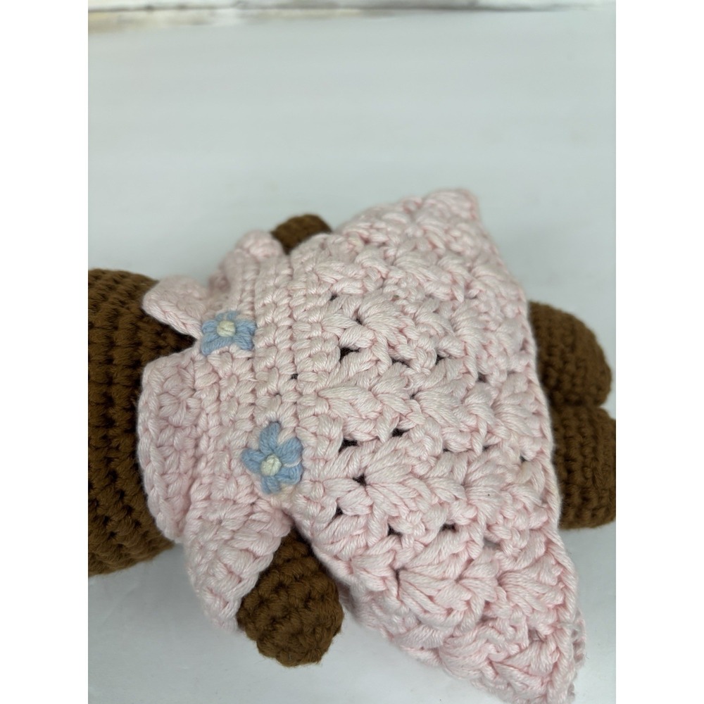 Just Dutch Nina-Melanie Brown Bunny In Pink Sweater Plush Soft Toy 10" - Picture 5 of 5
